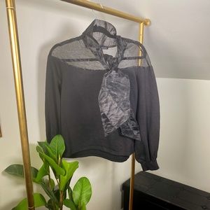 Zara black sweater with bow in front